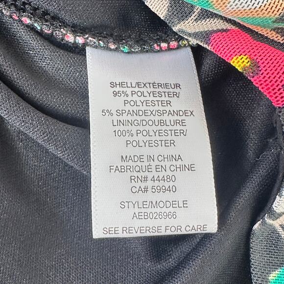 AFRM Desani Ruched Mesh Floral Mini Skirt in Noir Ditsy - Picture 5 of 6